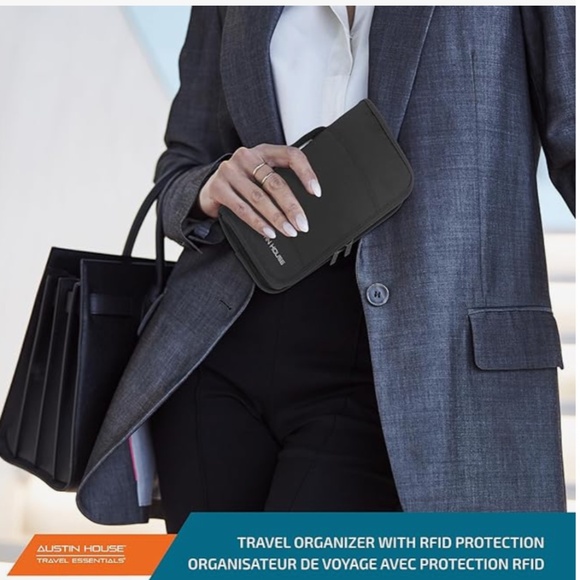 Austin House Family Travel Organizer Wallet RFID Black - Picture 8 of 8